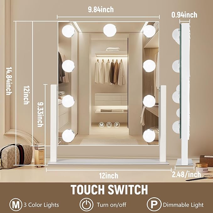 Ratsamee Hollywood Vanity Mirror with Lights