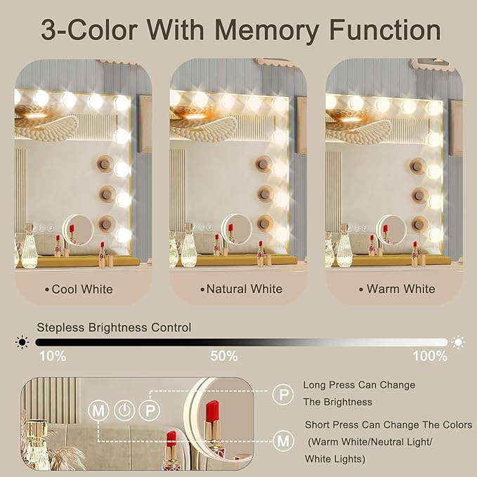 Ratsamee Hollywood Vanity Mirror with Lights